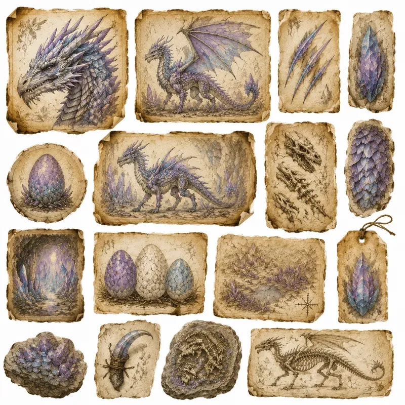 Junk Journal Dragon Lore Ephemera