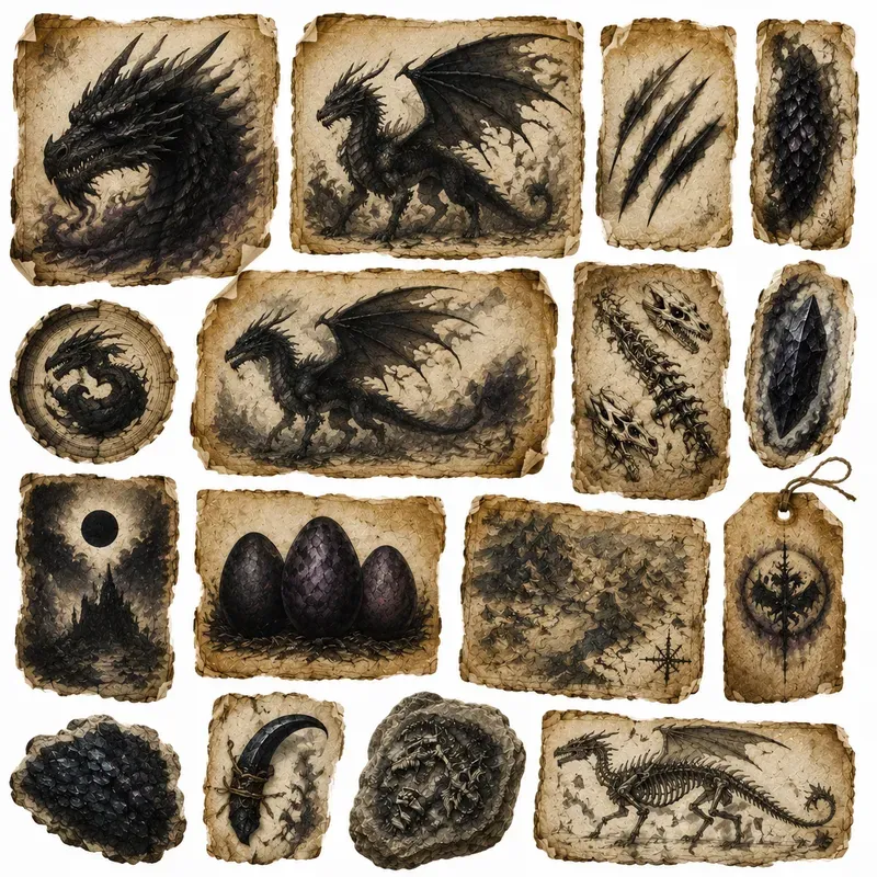 Junk Journal Dragon Lore Ephemera