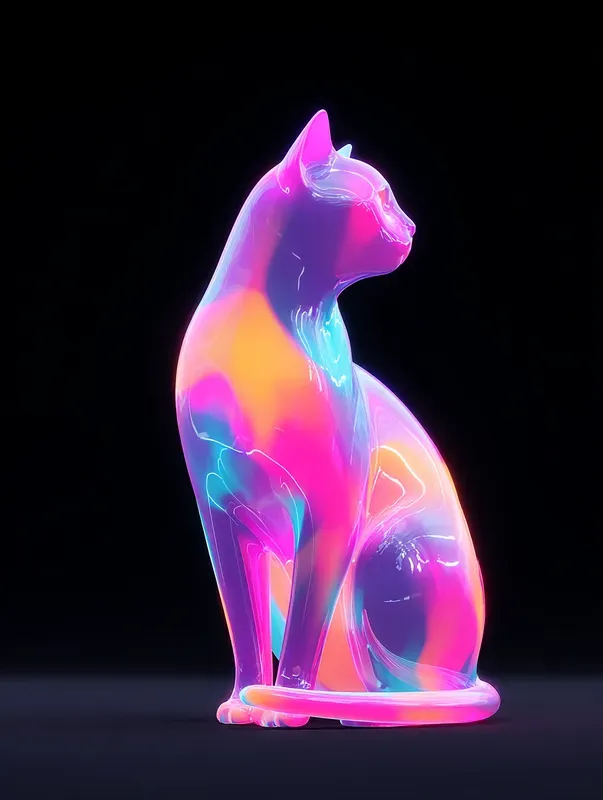 Iridescent Neon Vaporwave 3D Art