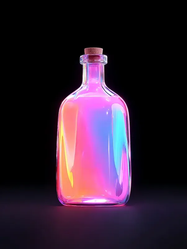 Iridescent Neon Vaporwave 3D Art