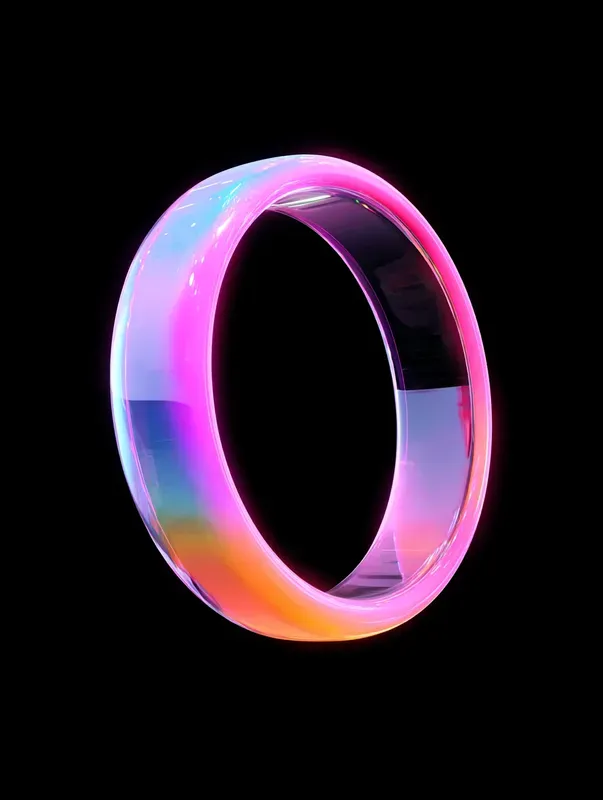 Iridescent Neon Vaporwave 3D Art