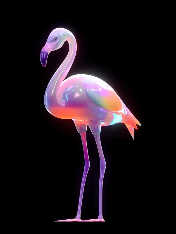 Iridescent Neon Vaporwave 3D Art