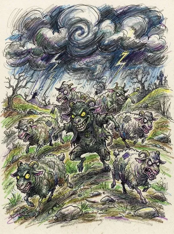 Handdrawn Evil Cartoon Animals
