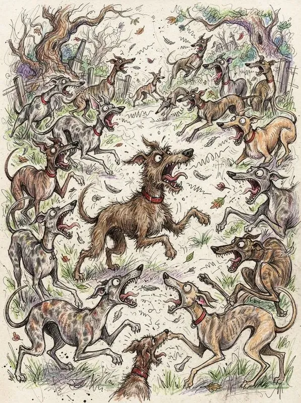 Handdrawn Evil Cartoon Animals