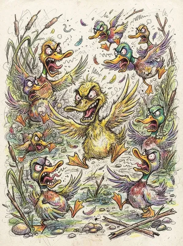 Handdrawn Evil Cartoon Animals