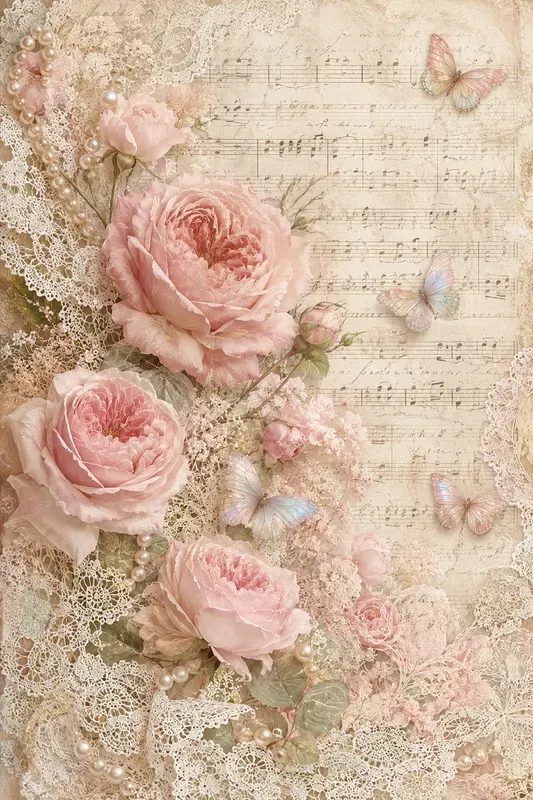 Pastel Floral Sheet Music Junk Journals