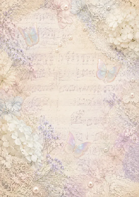 Pastel Floral Sheet Music Junk Journals