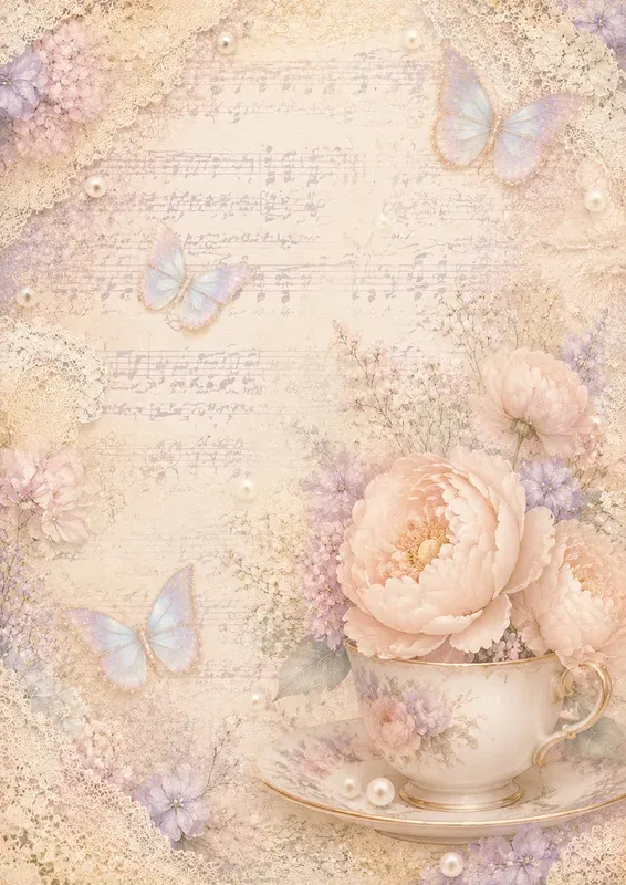Pastel Floral Sheet Music Junk Journals