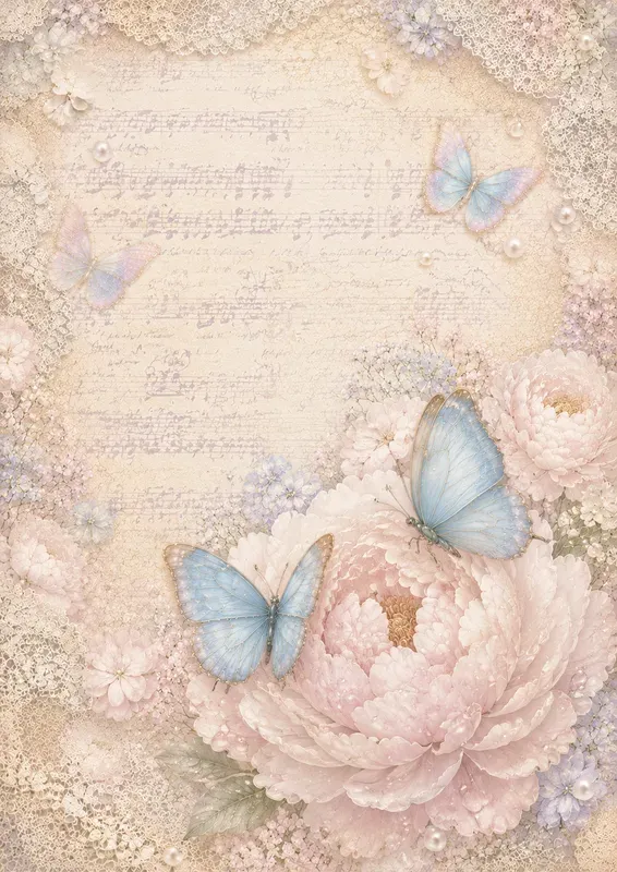 Pastel Floral Sheet Music Junk Journals
