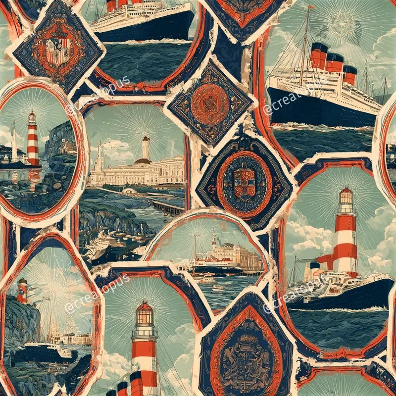 Vintage Travel Sticker Patterns