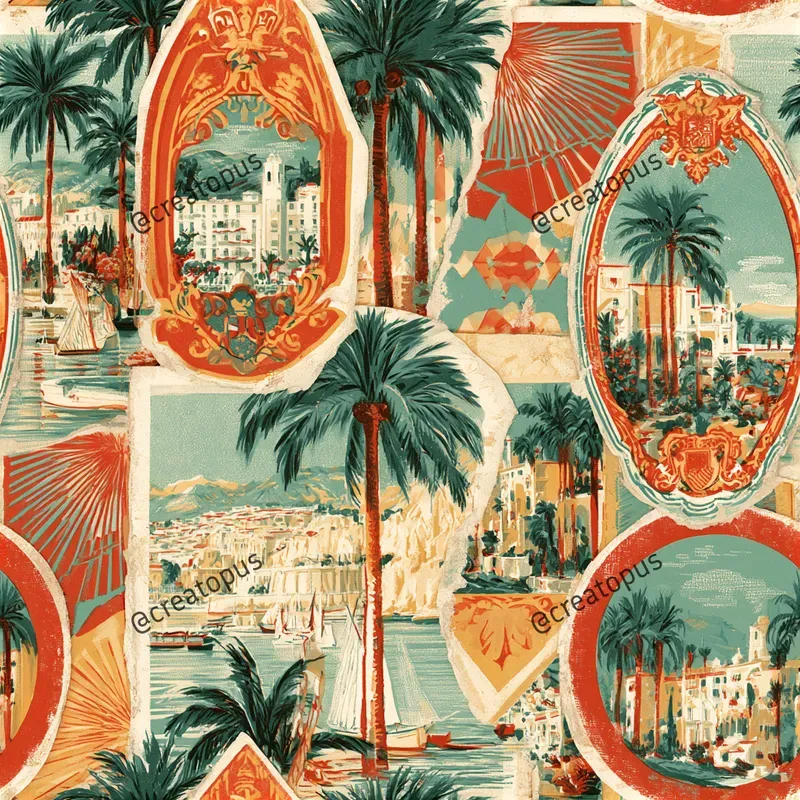 Vintage Travel Sticker Patterns
