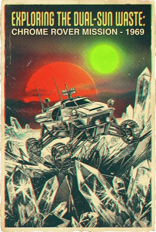 Retro 60s Fluorescent Space Posters