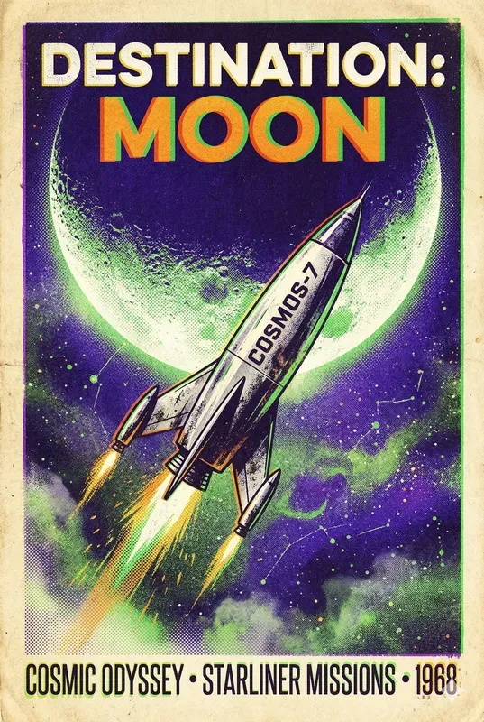 Retro 60s Fluorescent Space Posters