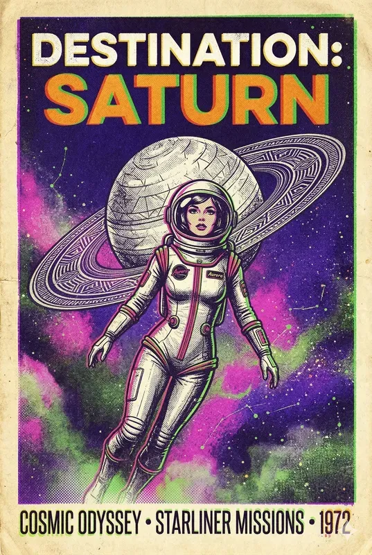Retro 60s Fluorescent Space Posters