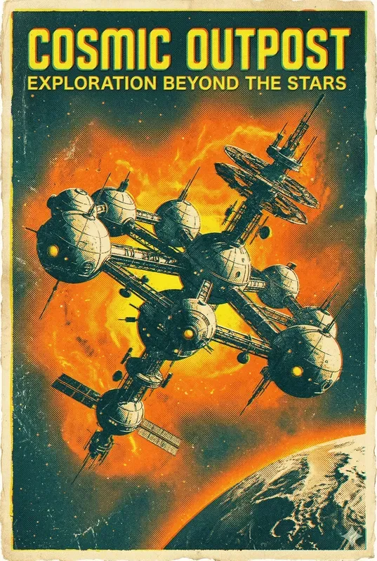 Retro 60s Fluorescent Space Posters
