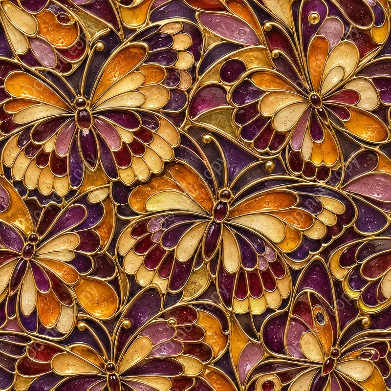 Cloisonne Enamel Seamless Tiles
