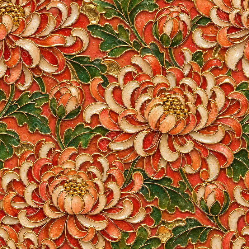 Cloisonne Enamel Seamless Tiles