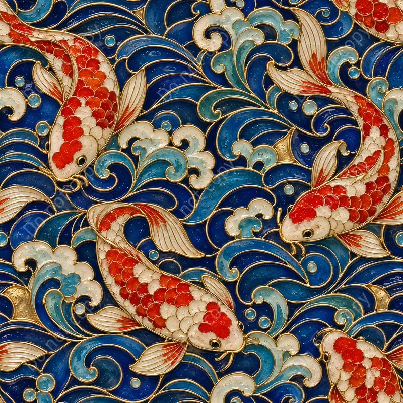 Cloisonne Enamel Seamless Tiles