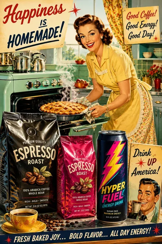 Vintage 1950s Collage Advertisements