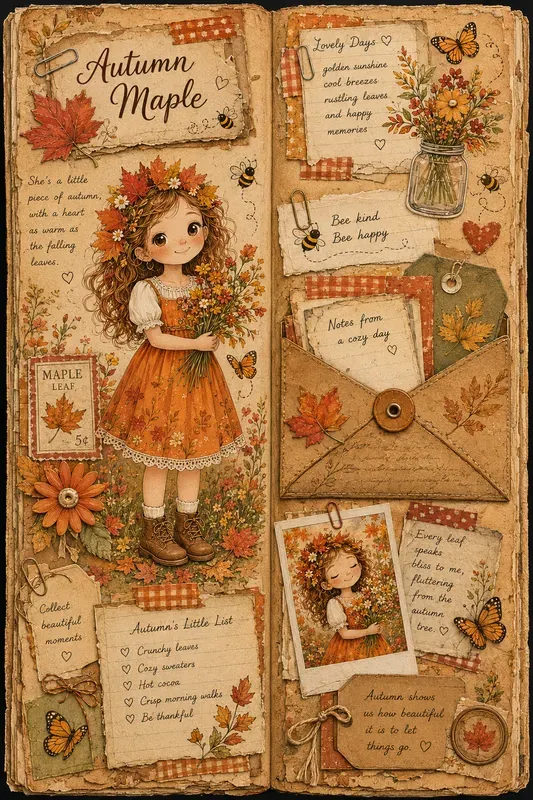 Whimsical Junk Journal Pages Spreads