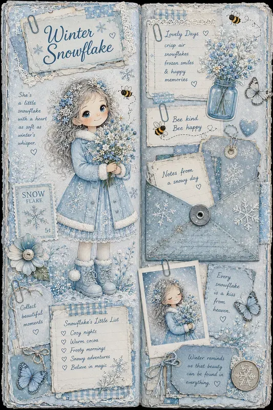 Whimsical Junk Journal Pages Spreads