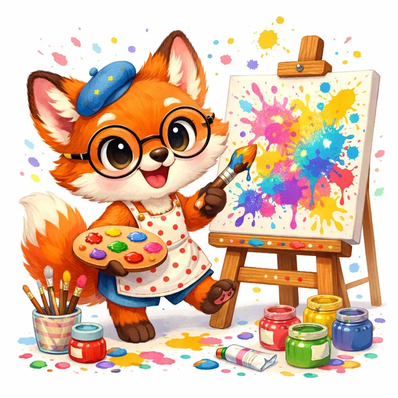 Cute Whimsical Painter Characters