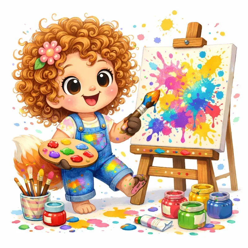 Cute Whimsical Painter Characters
