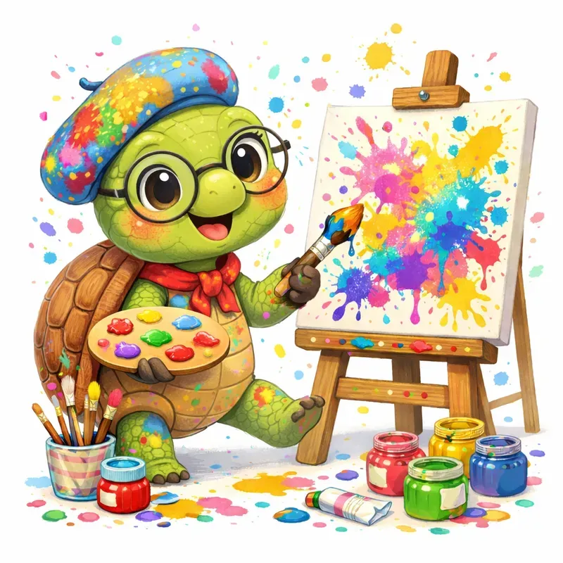 Cute Whimsical Painter Characters