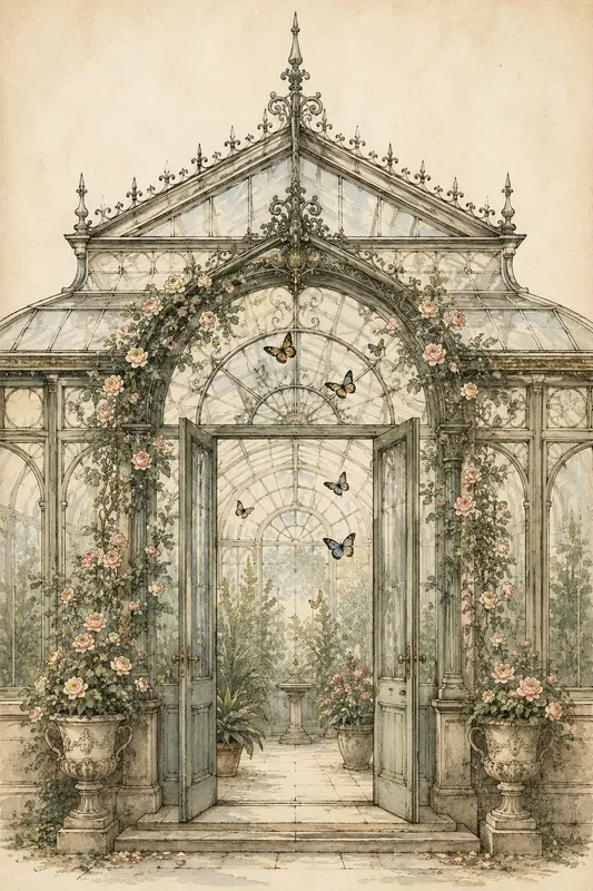 Victorian Conservatory Butterfly Art
