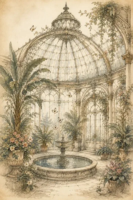 Victorian Conservatory Butterfly Art
