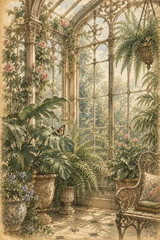 Victorian Conservatory Butterfly Art