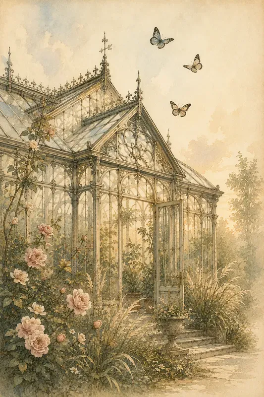 Victorian Conservatory Butterfly Art