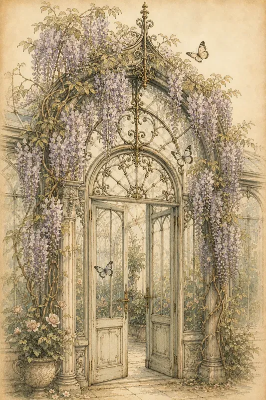 Victorian Conservatory Butterfly Art