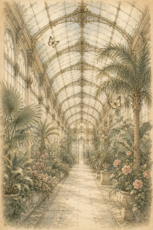 Victorian Conservatory Butterfly Art