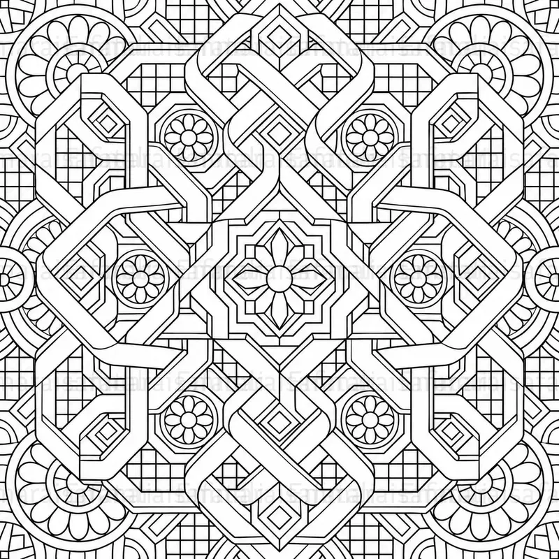 3D Mandala Coloring Page Coloring Books