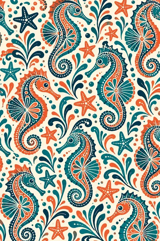 Bohemian Folk Paisley Pattern Art