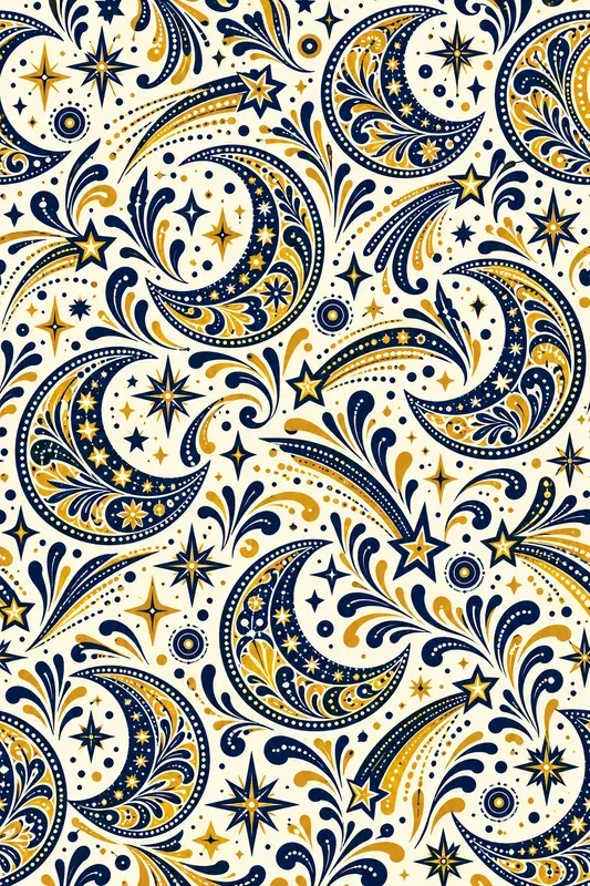 Bohemian Folk Paisley Pattern Art