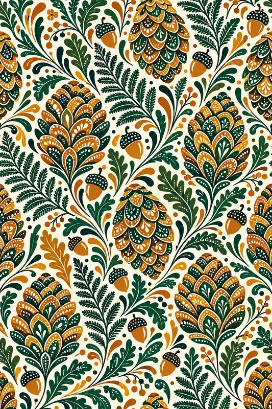 Bohemian Folk Paisley Pattern Art