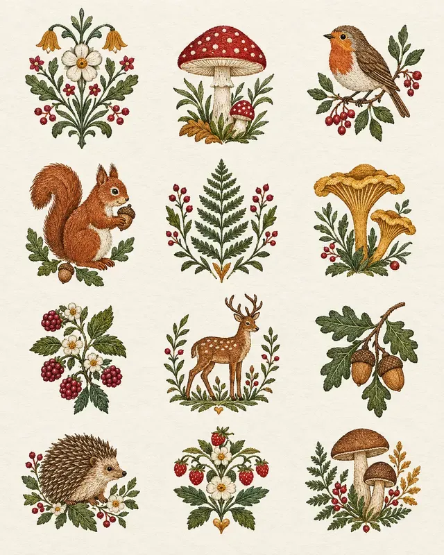 Vintage Embroidery Motif Sheets