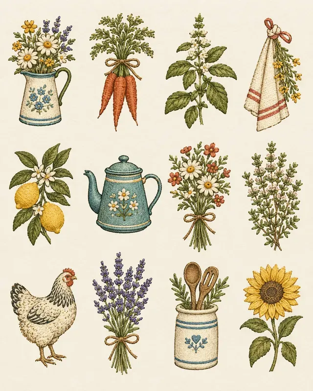 Vintage Embroidery Motif Sheets