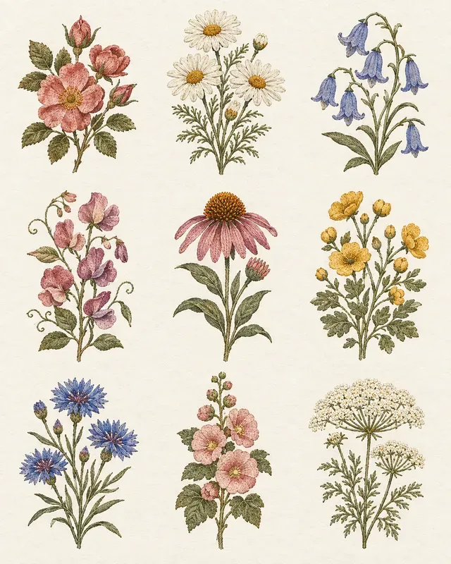 Vintage Embroidery Motif Sheets