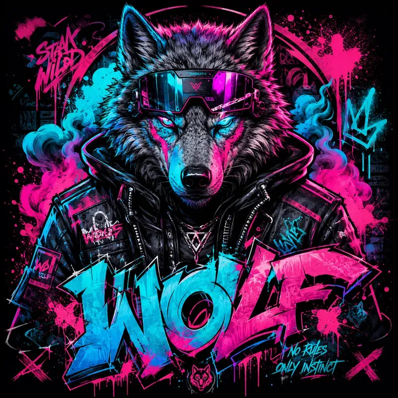 Neon Graffiti Beast Poster Masterpieces