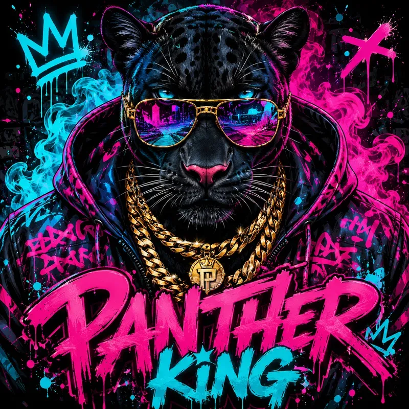 Neon Graffiti Beast Poster Masterpieces