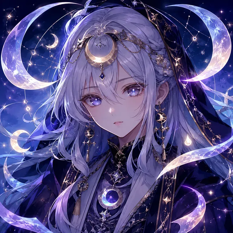 Celestial Anime Witch Avatar Portraits