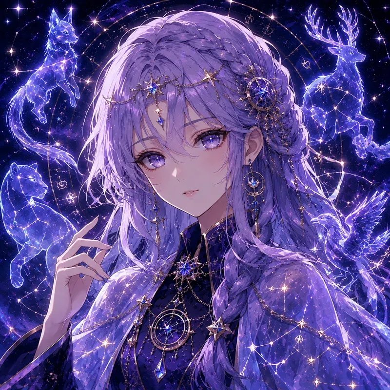 Celestial Anime Witch Avatar Portraits