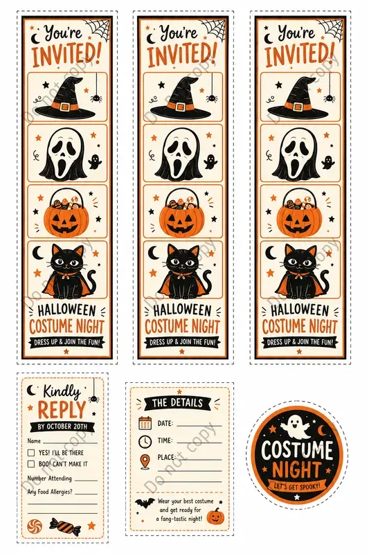 Photo Booth Invite Card Cutouts