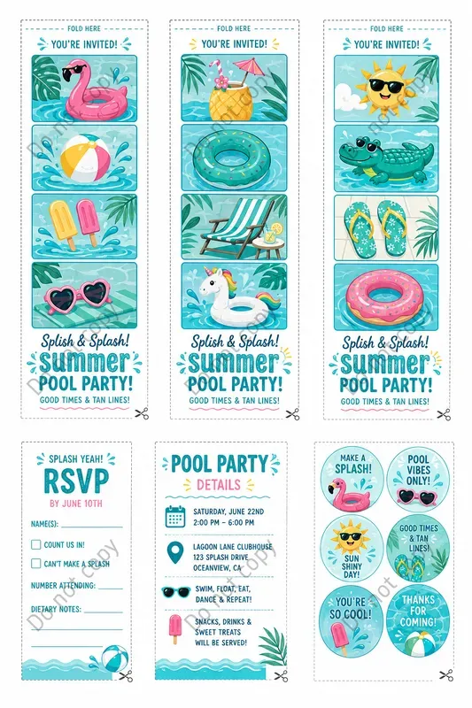 Photo Booth Invite Card Cutouts