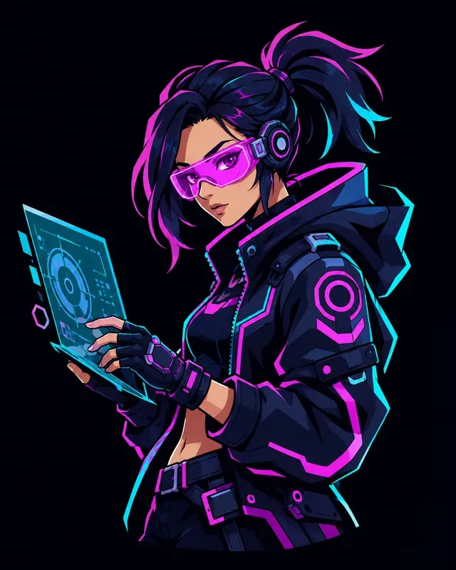 Cyberpunk Anime Vector Character Generator