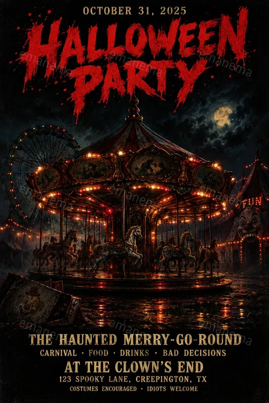 80s Bmovie Halloween Party Posters