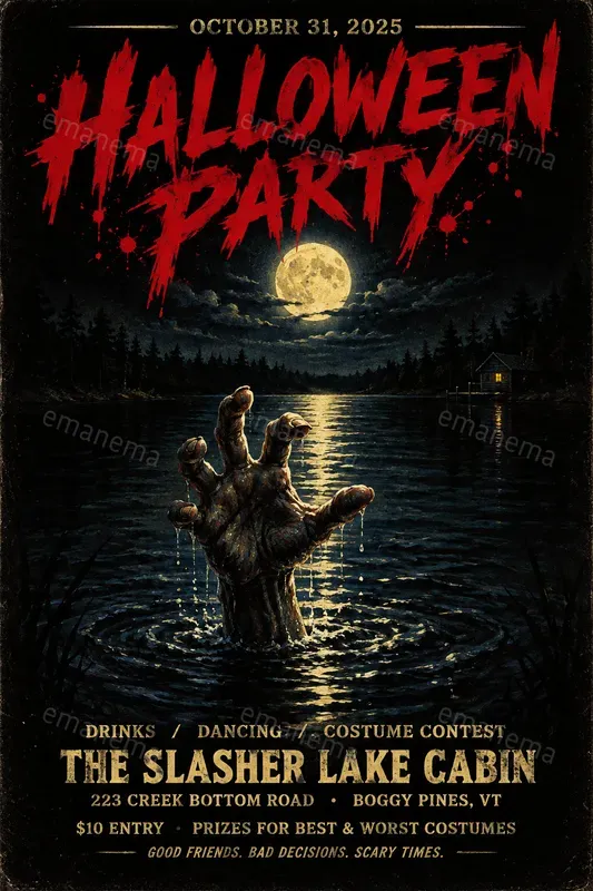 80s Bmovie Halloween Party Posters